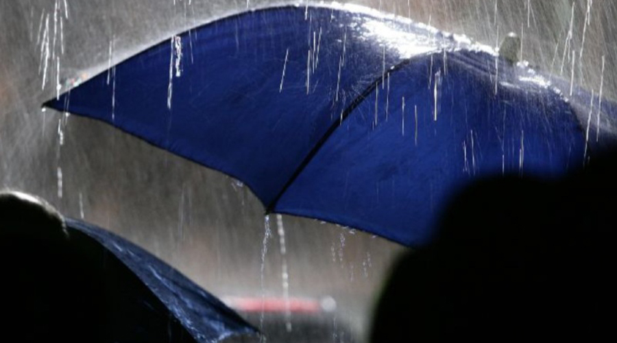 Paraigües sota la pluja