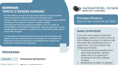 El seminari se celebrarà el dijous, 6 de novembre