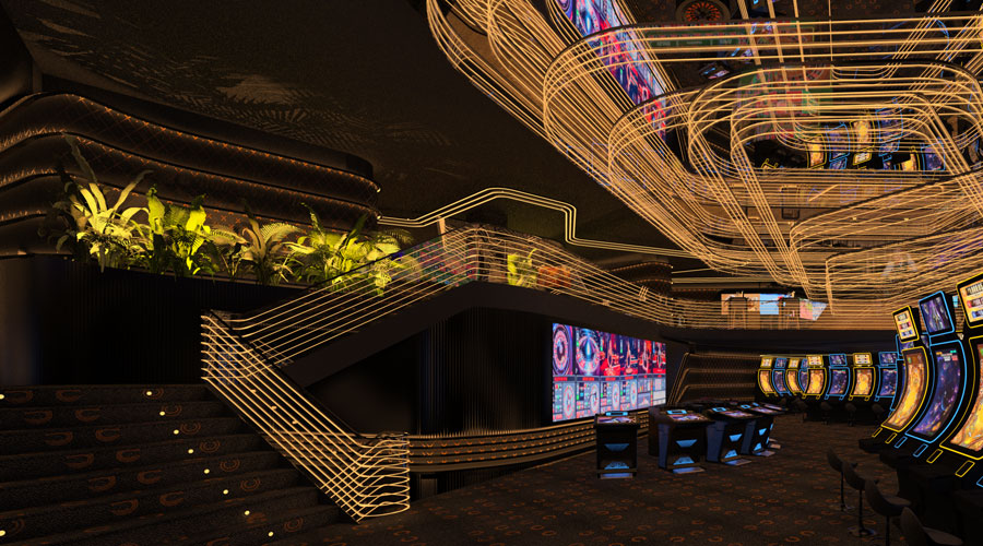 Projecció de l'interior d'Unnic, el futur casino d'Andorra