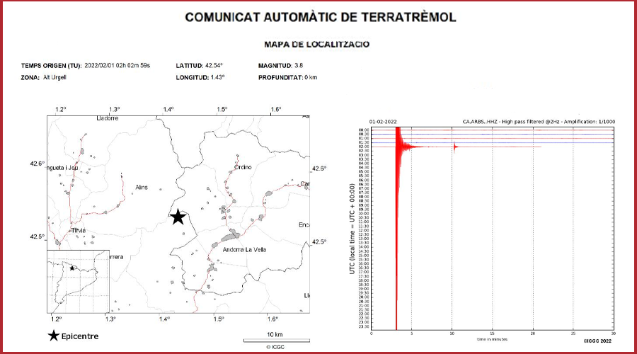 Mapa de localització del terratrèmol