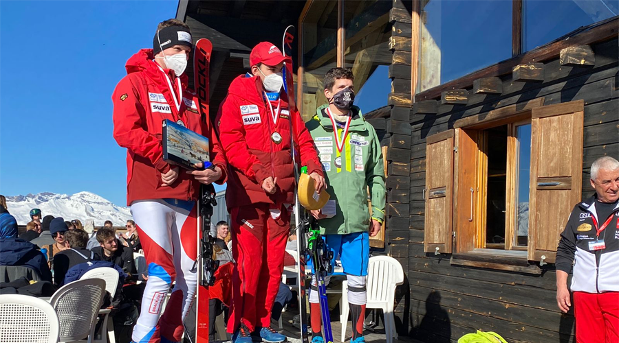 Roger Puig al podi a Veysonnaz