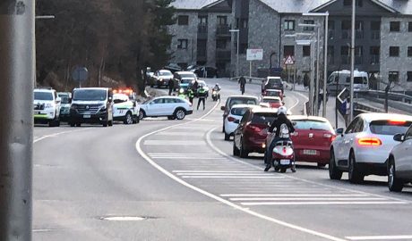 Un vehicle accidentat a la CG3 a l'alçada de la Clota Verda d'Ordino