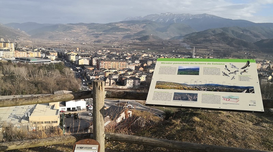  nou plafó instal·lat al mirador de la Torre Solsona