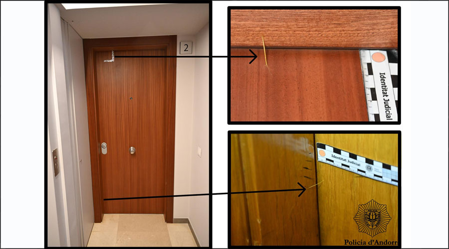 Fils de cola que serveixen de marca per als lladres