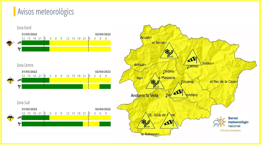 Avís groc per neu i vent