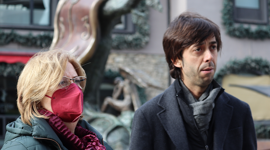 Dolors Carmona i Sergi González durant les declaracions