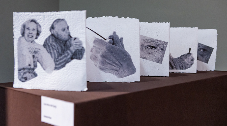 Un fragment de l'exposició homenatge a Sergi Mas