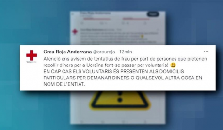 Un missatge de la Creu Roja Andorrana al twitter