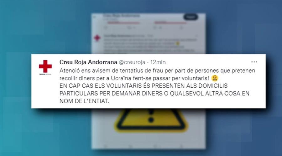 Un missatge de la Creu Roja Andorrana al twitter