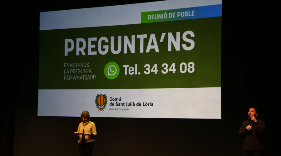 Un moment de la reunió de poble per del Sant Julià de Lòria