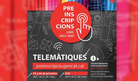 cartell anunciant el període de preinscripcions als centres escolars de la Seu d’Urgell