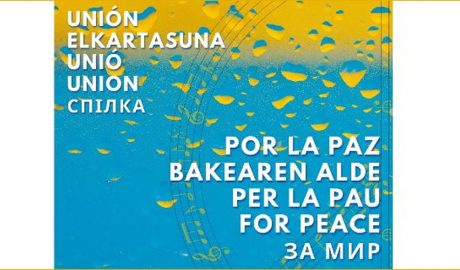 Part d'un cartell de la Unió d'Escoles de Música i Dansa per un acte per la pau