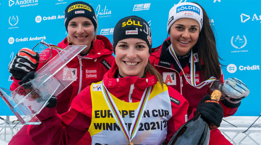 El podi de supergegant de la Copa d'Europa d'esquí alpí 2022