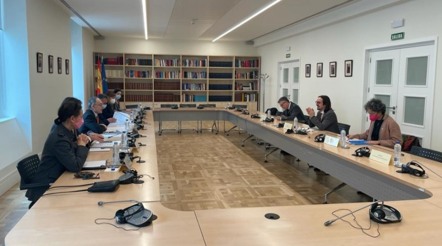 Un moment de la reunió entre Landry Riba i Pascual Ignacio Navarro