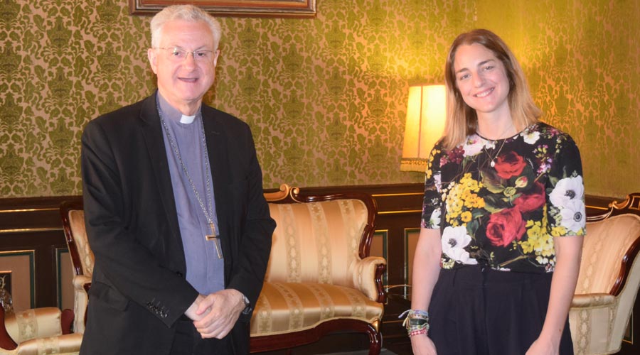 El bisbe d'Urgell i la presidenta del Patronat Dames de Meritxell