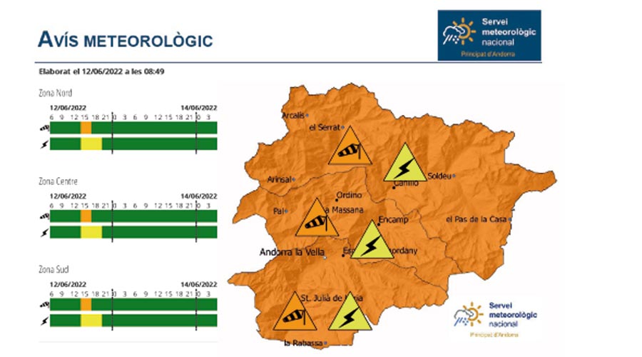 Prealerta per un episodi de vent i tempestes aquest diumenge