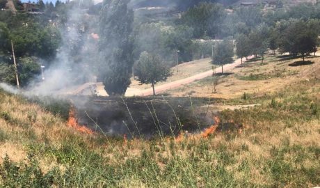 Incendi de vegetació al parc de l’Horta del Valira de la Seu d'Urgell