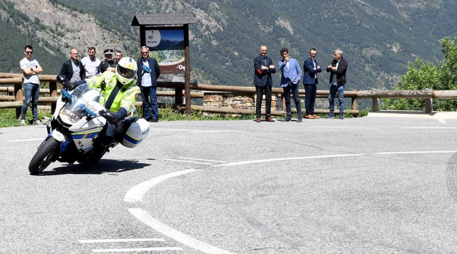 Prova pilot de Mobilitat al Coll d’Ordino per reduir accidents de trànsit entre ciclistes i motoristes