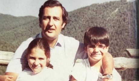 Amadeu Rossell amb els seus dos fills