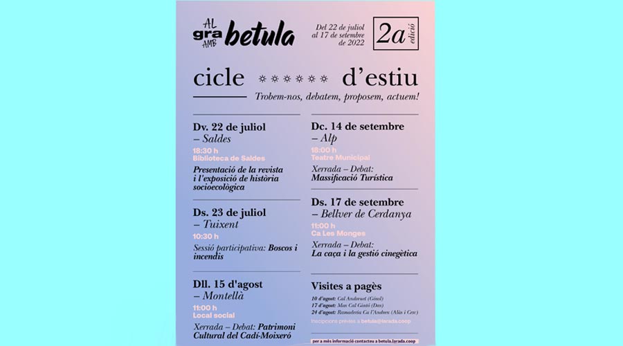 Cartell de les activitats del Betula 2022