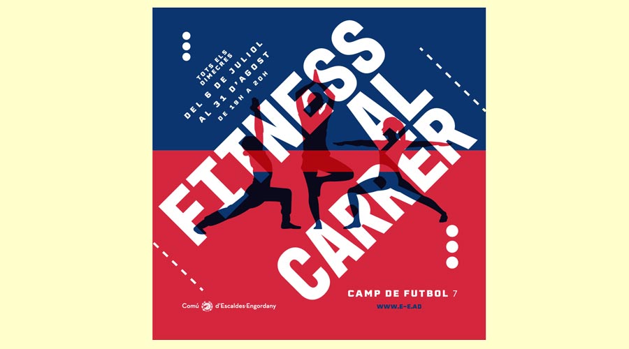 Cartell de la iniciativa Fitness al carrer, a Escaldes