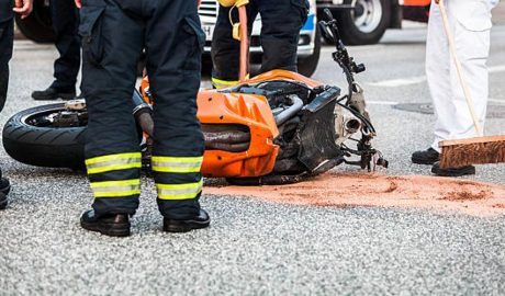 Una moto accidentada