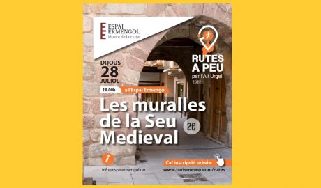 Cartell anunciant la visita guiada a les muralles de la Seu medieval