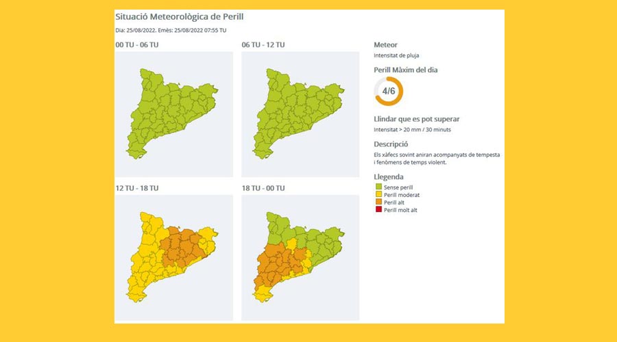 Mapes d'alerta del pla INUNCAT