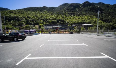 L'aparcament del Parc Fluvial