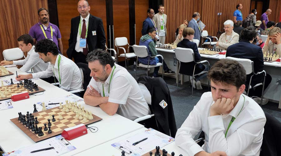 Els jugadors de la selecció andorrana d'escacs a Chennai
