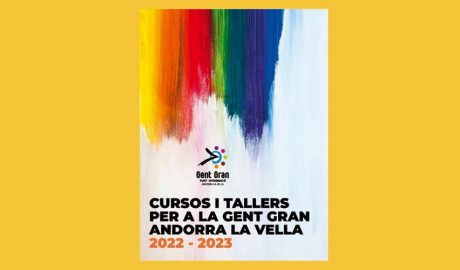 Cartell de les activitats que el Comú d'Andorra la Vella adreça a la gent gran