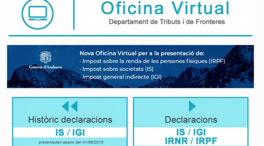 Web de tributs del Govern