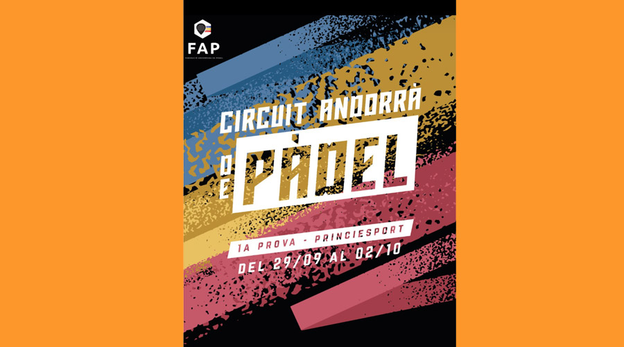Cartell del primer torneig organitzat per la Federació Andorrana de Pàdel