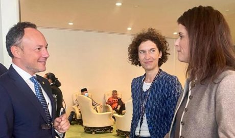 Trobada a les Nacions Unides entre Espot, Ubach i la ministra d'exteriors d'Islàndia