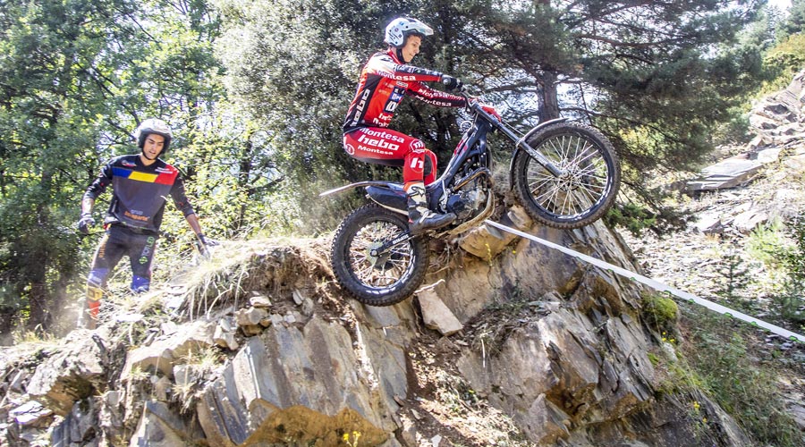 El pilot Jordi Lestang competint en el trial de Bixessarri
