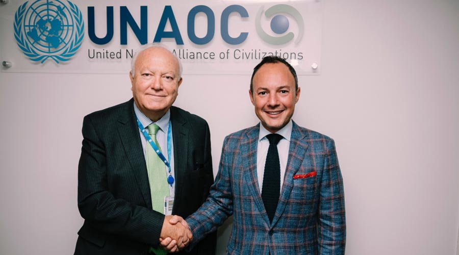 L'Alt Representant per a l'Aliança de Civilitzacions de les Nacions Unides, Miguel Ángel Moratinos amb Xavier Espot a les Nacions Unides