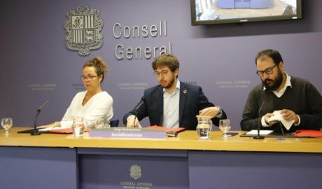 Els consellers generals del PS, Salazar, Padreny i Sànchez