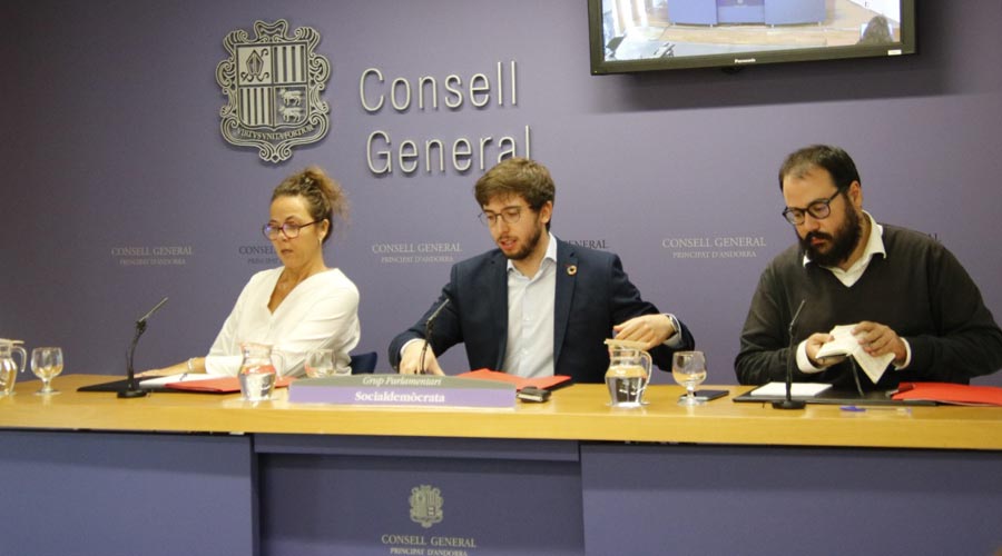 Els consellers generals del PS, Salazar, Padreny i Sànchez