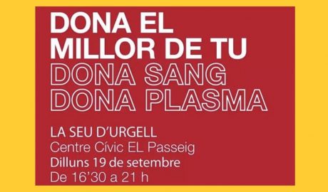 Cartell d'una campanya de donació de sang a la Seu d'Urgell