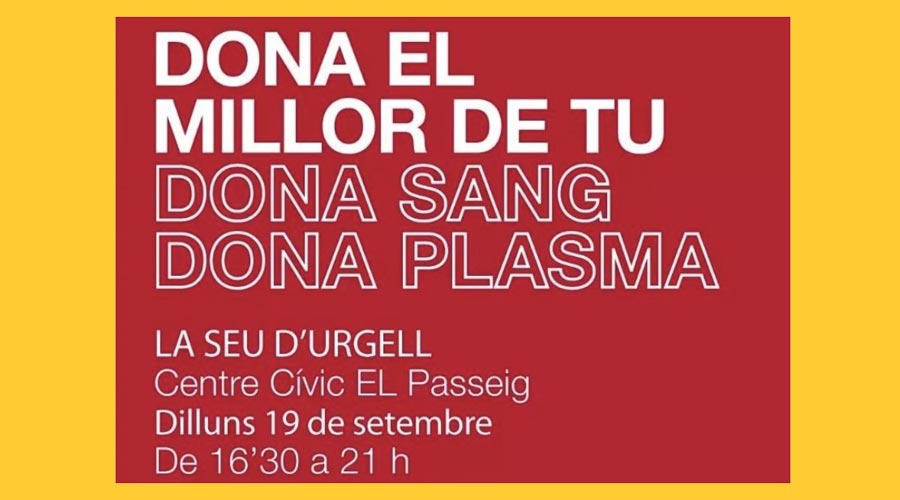 Cartell d'una campanya de donació de sang a la Seu d'Urgell