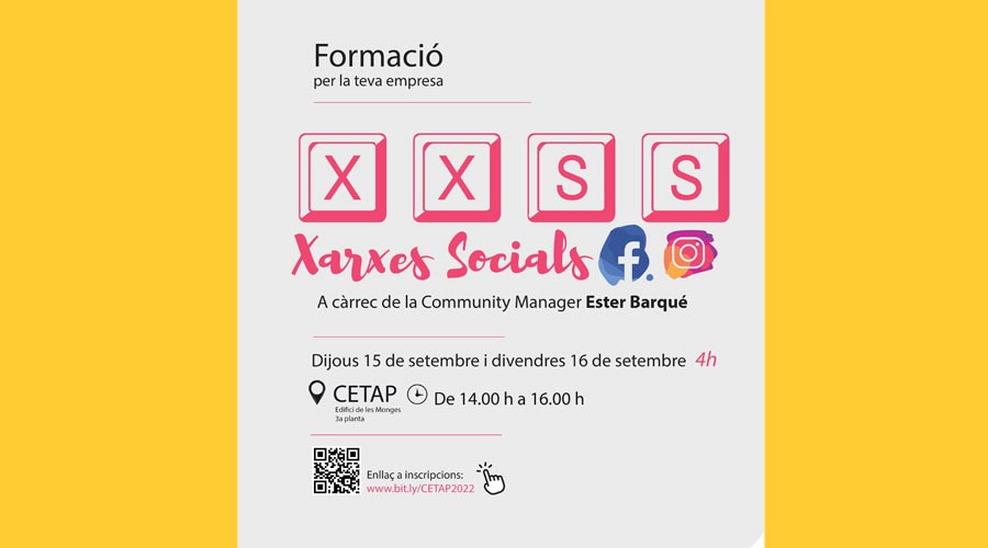 Cartell anunciant una formació sobre xarxes socials