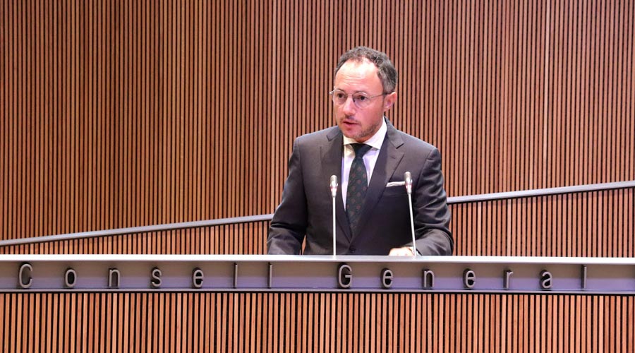 El cap de govern, Xavier Espot, en una de les seves intervencions