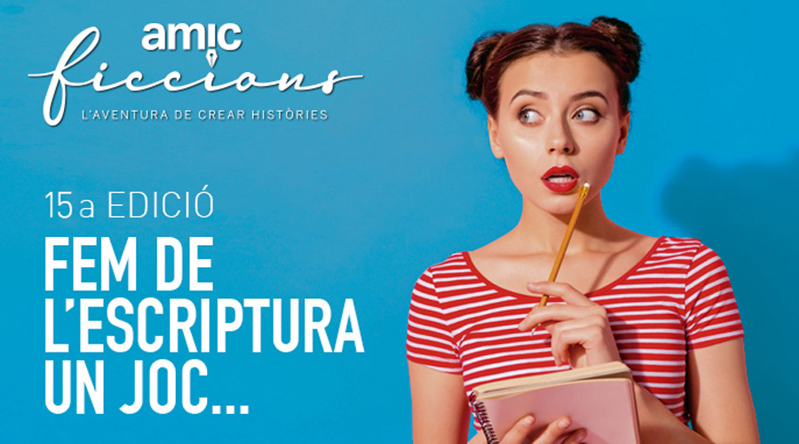 Cartell de la 15a edició del concurs literari AMIC-Ficcions