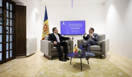 Xavier Espot i el màxim responsable polític de la negociació de l’Acord d’associació amb Andorra, Maroš Šefčovič