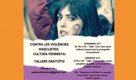 Cartell d'uns tallers organitzats per Acció Feminista d’Andorra (AFdA)