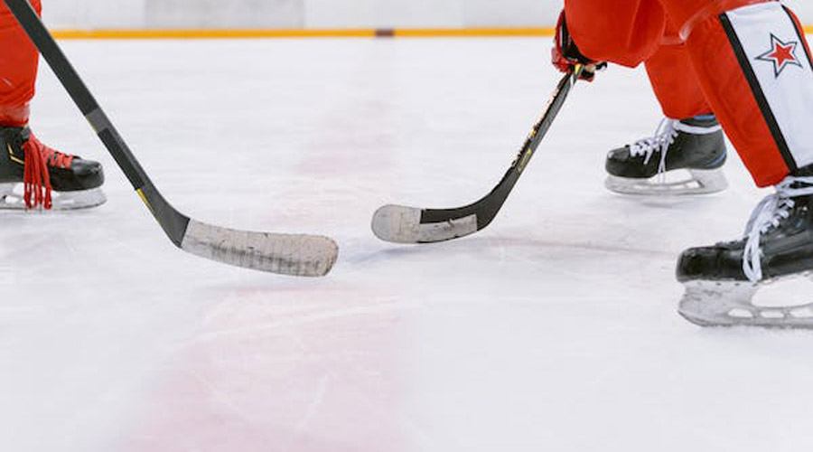 Dos jugadors d'hoquei gel