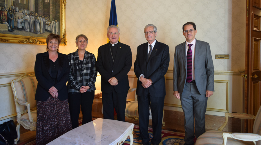 La síndica i subsíndica d'Andorra visiten el copríncep episcopal