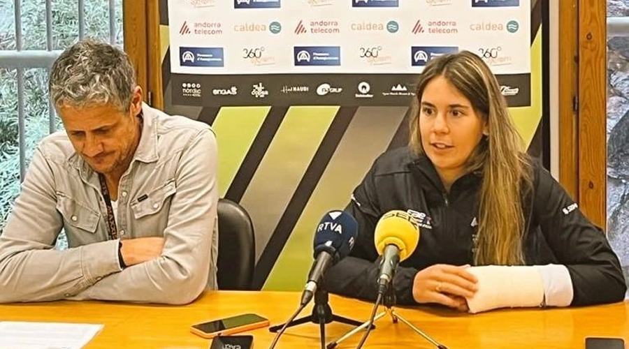La rider andorrana, Maeva Estevez, anunciant que deixa la temporada per a recuperar-se de les seves lesions