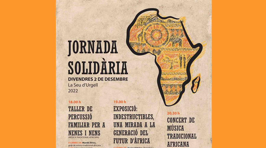 Cartell anunciant un jornada solidària a la Seu a favor d'Àfrica