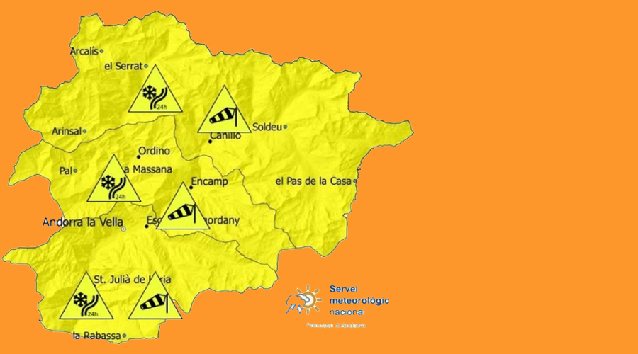 Avís groc per nevades i vent
